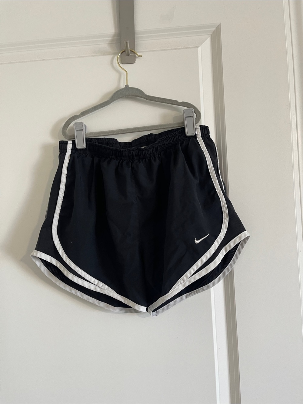 Nike tempo Black Athletic Shorts with White Trim - Women's